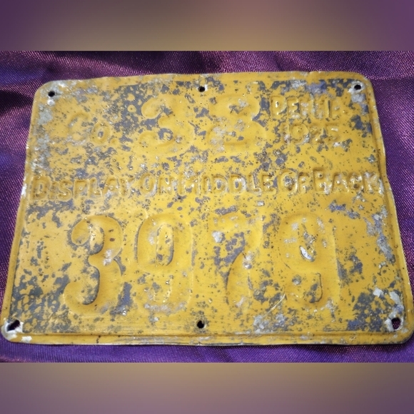 1925 Metal Pa Pennsylvania Resident Hunting License #3979 PGC Game Commission - Picture 2 of 3